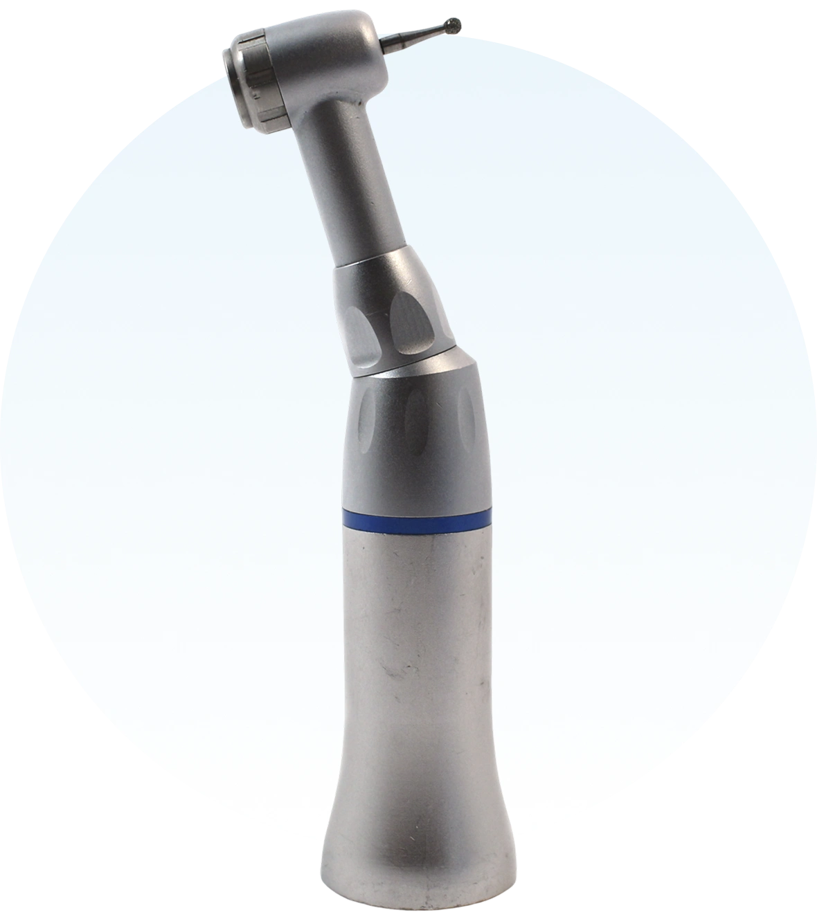 Silver dental drill tool close-up