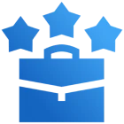 Briefcase with three stars icon
