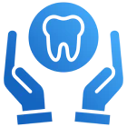 Dental care symbol with hands