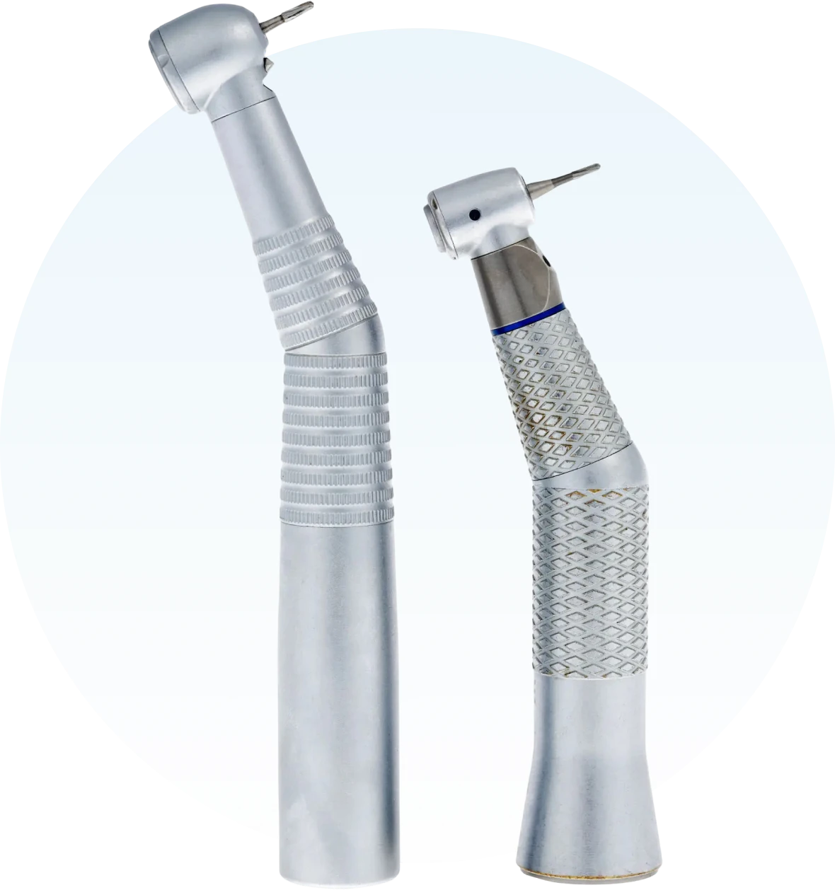 High-speed dental tools side by side
