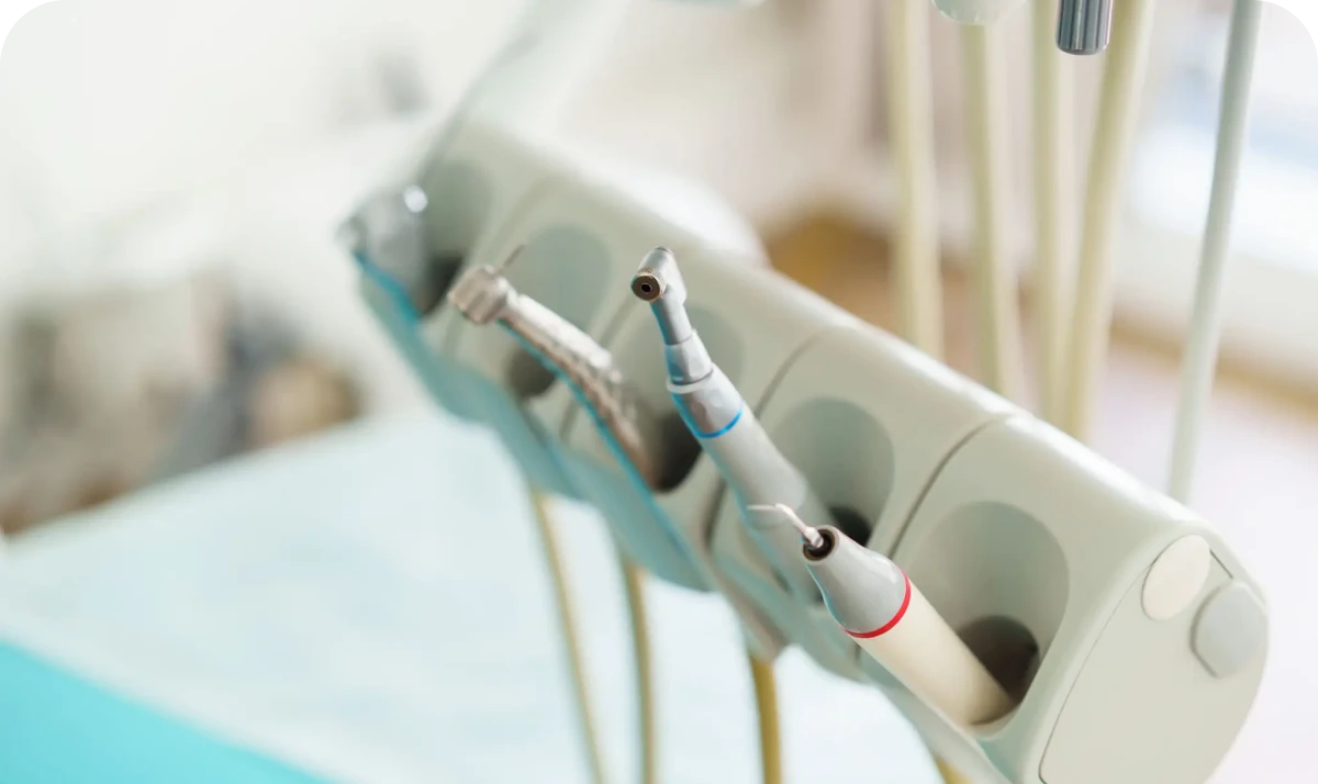 Close-up of dental equipment